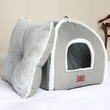 goobingoo Foldable Cat Cave Bed - 2-in-1 Covered Cat House Tent for Indoor Cats