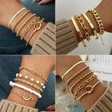 68PCS Gold Jewelry Set for Women Necklaces Bracelets Rings Earrings Bundle
