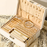 68PCS Gold Jewelry Set for Women Necklaces Bracelets Rings Earrings Bundle