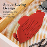 Clip-On Silicone Pot Strainer Heat Resistant Space Saving Kitchen Tool
