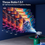 Compact Full HD 4K Video Projector – 720P LCD, USB Compatible, Smartphone & Laptop Ready