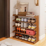 Bamboo Shoe Rack Organizer 3 5 6 Tier Wooden Shoe Storage Shelf for Entryway Front Door Closet Holds 6 15 24 Pairs Space Saving