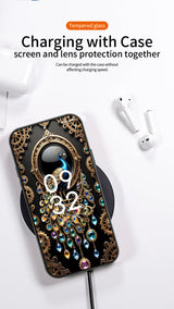 Golden Peacock Glass Phone Case - Samsung