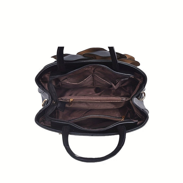 Women's large capacity handbag with elegant floral design and zipper closure. Perfect for daily use, weddings, birthdays, or Mother's Day gifts. goobingoo