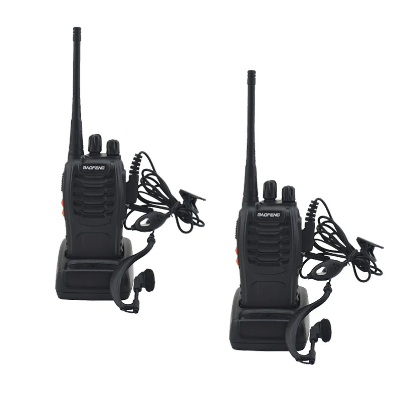 2 Pack BAOFENG BF 888S Walkie Talkie UHF 400-470MHz 16CH Two Way Radio with Earpiece