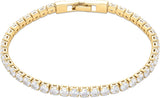 4mm Zirconia Tennis Bracelet Gold/Silver Stainless Steel Women