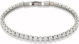 4mm Zirconia Tennis Bracelet Gold/Silver Stainless Steel Women