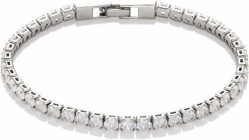 4mm Zirconia Tennis Bracelet Gold/Silver Stainless Steel Women