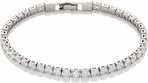 4mm Zirconia Tennis Bracelet Gold/Silver Stainless Steel Women