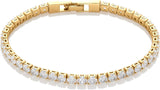 4mm Zirconia Tennis Bracelet Gold/Silver Stainless Steel Women