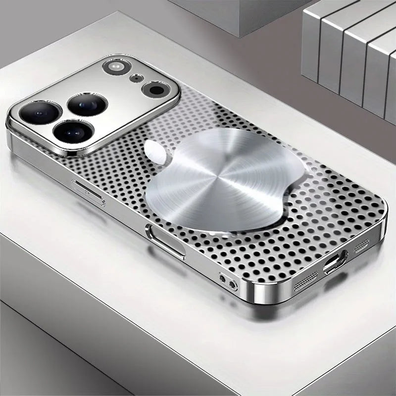 goobingoo Metal Mesh Glass iPhone Case - Electroplated Luxury Matte Shockproof Cover