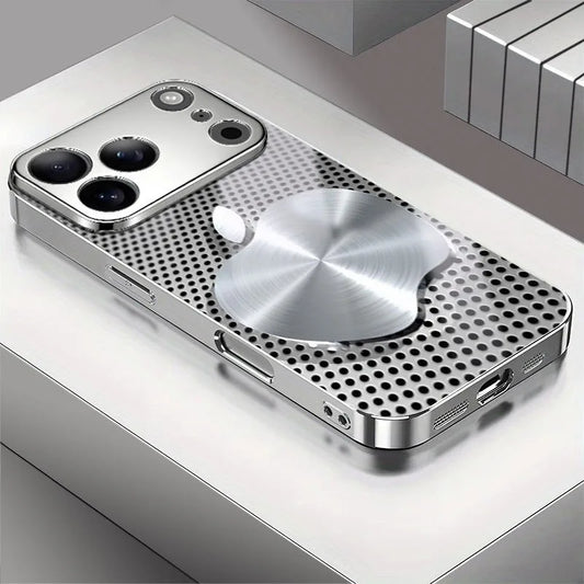 Metal Mesh Glass iPhone Case – Electroplated Matte Luxury Cover goobingoo