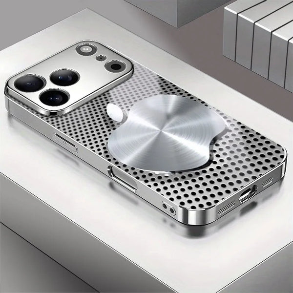 Metal Mesh Glass iPhone Case – Electroplated Matte Luxury Cover goobingoo