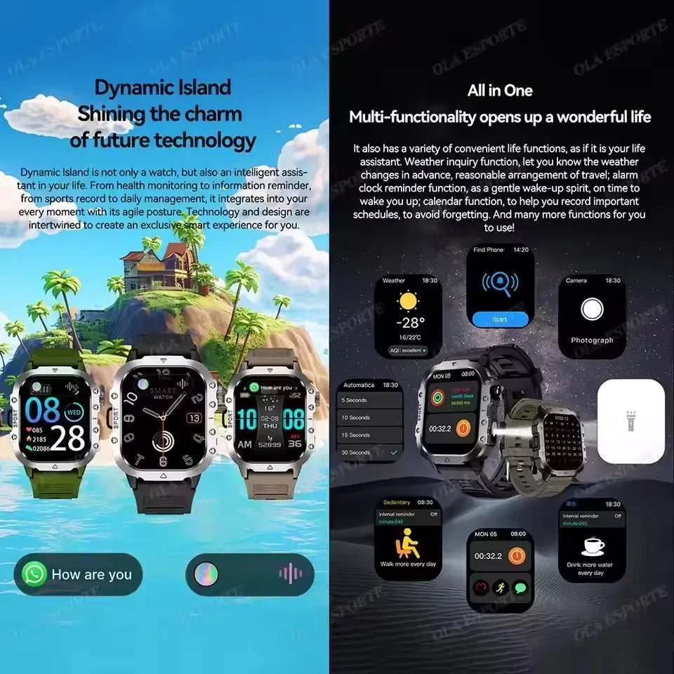goobingoo 2026 Military Grade Tactical Smart Watch goobingoo