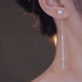 Crystal Pearl Drop Earrings — Elegant Daily Wear