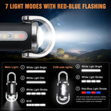 Mini COB LED Keychain Flashlight — USB Rechargeable, Waterproof EDC Light