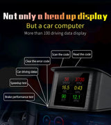 P10 Pro Head Up Display OBD2 Car Digital Speedometer Mileage & Temperature Gauge