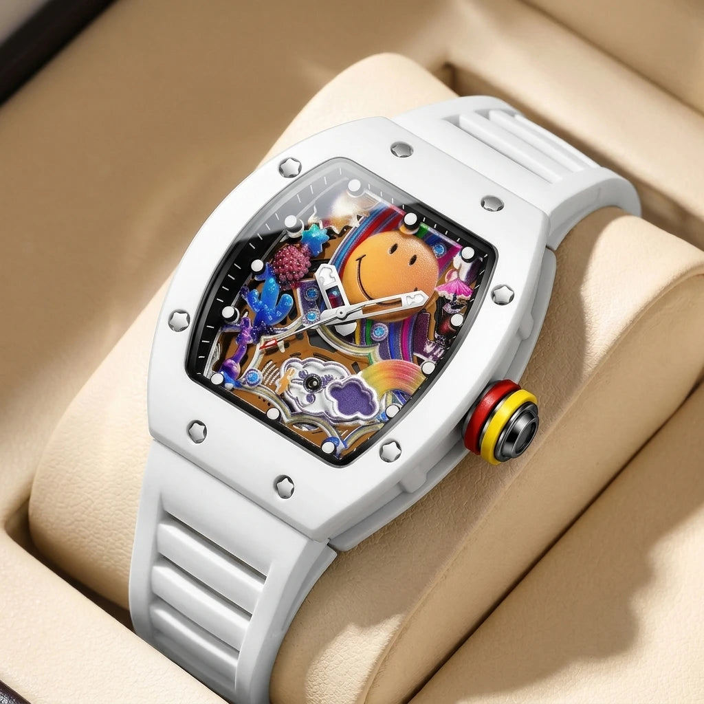 goobingoo Creative Astronaut Tonneau Sports Watch - Luxury Space Cartoon Quartz Timepiece goobingoo