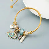 Evil Eye Stainless Steel Charm Bracelet — Gold Plated Daily Wear