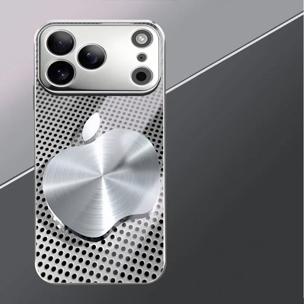 Metal Mesh Glass iPhone Case – Electroplated Matte Luxury Cover goobingoo