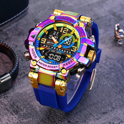 New STRYVE Watch for Men's Digital-Analog Dual Movement Luminous Calendar Waterproof Watches Fashion Men's Sports Watch 8025 goobingoo