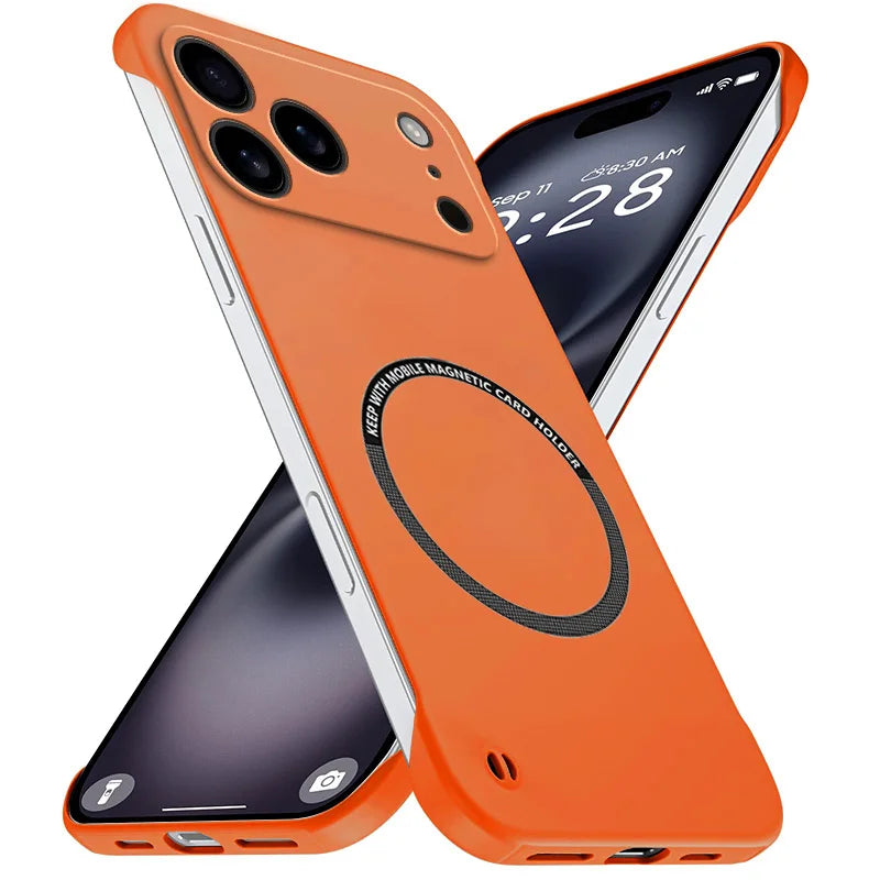Magnetic Slim Frameless iPhone Case – Matte Shockproof Armor Cover goobingoo