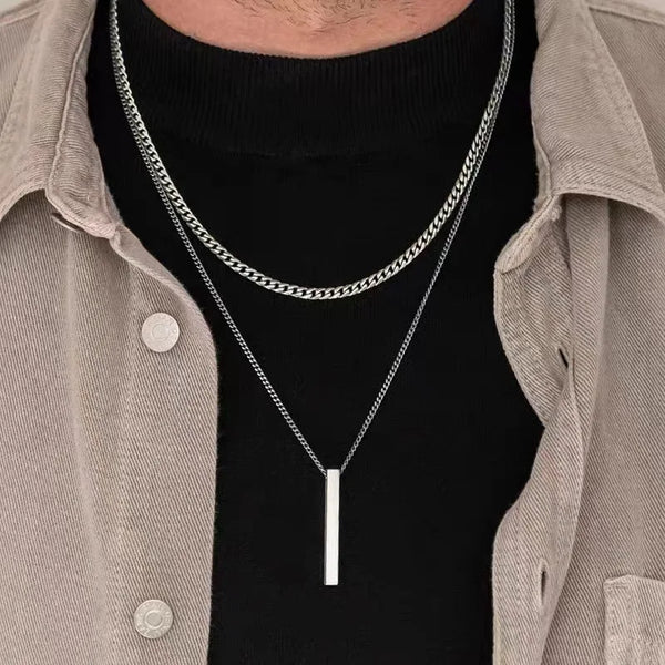 Men’s Punk Snake Chain Necklace Set Stainless Steel Cuban Choker