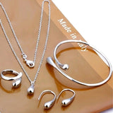 Elegant Water Drop Jewelry Set Necklace Earrings Bracelet Ring