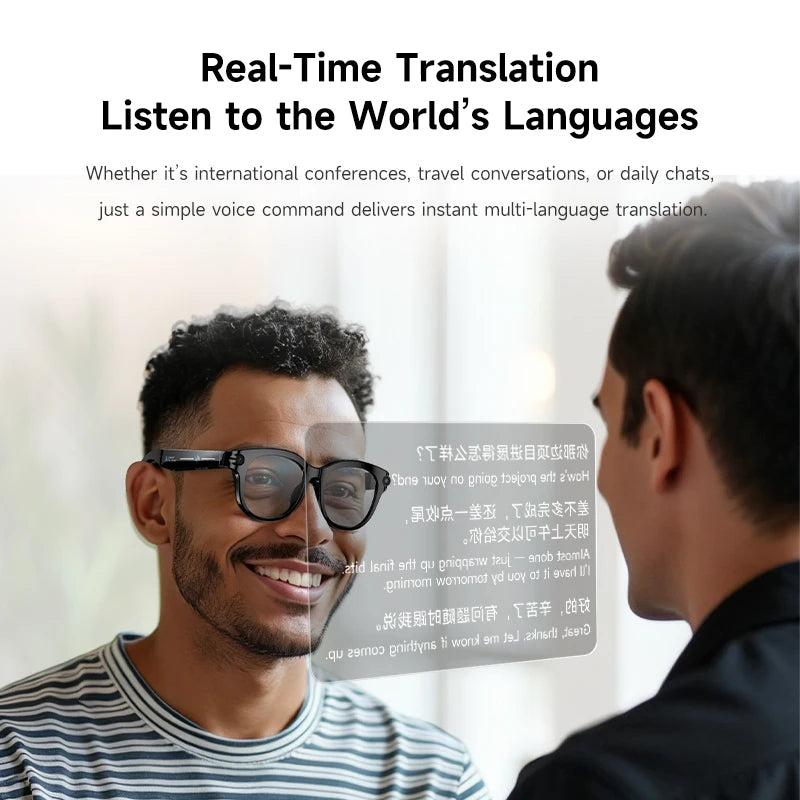 4K Smart Glasses Men HD Camera 150+Language Translation ChatGPT WIFI Video Recording Bluetooth CallAudio Glasses Women