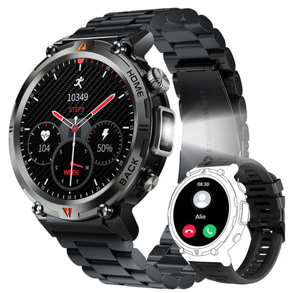 EIGIIS KE3 2025 New Bluetooth Call smartwatch for men Full Touch Screen With Health Monitor heart rate Flashlight Smart watch goobingoo