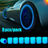 Luminous Tire Valve Caps Glow Wheel Stem Caps for Car & Bike