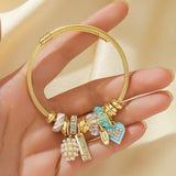 Evil Eye Stainless Steel Charm Bracelet — Gold Plated Daily Wear