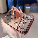goobingoo Custom Name Transparent TPU Phone Case - Personalized Plated Lettering Cover