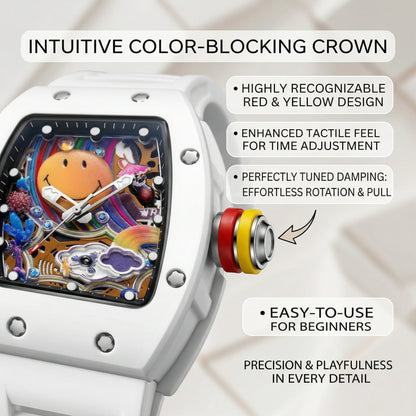goobingoo Creative Astronaut Tonneau Sports Watch - Luxury Space Cartoon Quartz Timepiece goobingoo