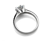 925 Sterling Silver Six Claw Moissanite Style Ring for Women