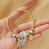 Evil Eye Stainless Steel Charm Bracelet — Gold Plated Daily Wear