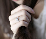 925 Sterling Silver Six Claw Moissanite Style Ring for Women