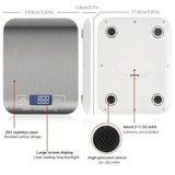 goobingoo High-Precision Digital Kitchen Scale - Ultra-Slim Stainless Steel Electronic Food Weight Scale