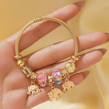 Evil Eye Stainless Steel Charm Bracelet — Gold Plated Daily Wear