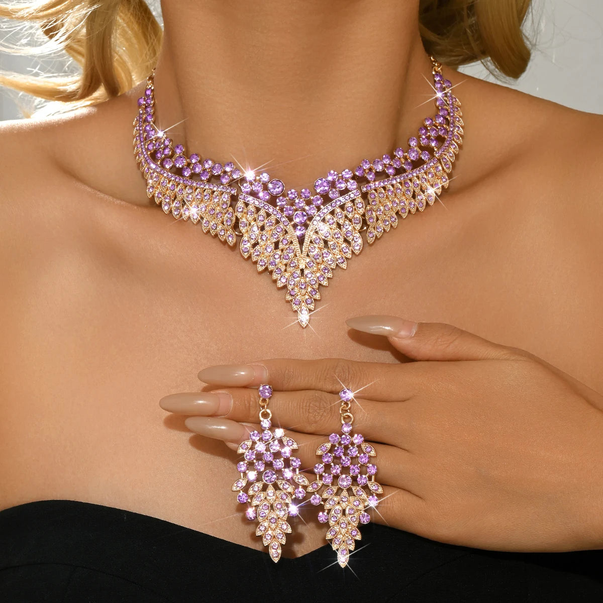 goobingoo Emerald Elegance Cascading Jewelry Set goobingoo