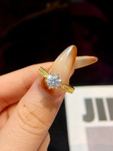 1CT Moissanite Engagement Ring 925 Sterling Silver Women’s Ring
