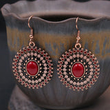 Bohemian Colorful Disc Earrings Statement Festival Jewelry