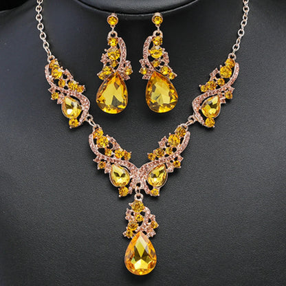Elegant Alloy Necklace and Earring Set Wedding Party Jewelry
