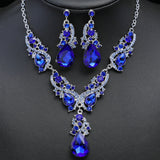 Elegant Alloy Necklace and Earring Set Wedding Party Jewelry