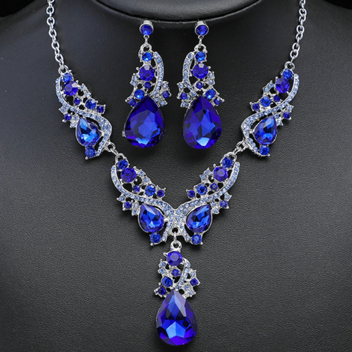 Elegant Alloy Necklace and Earring Set Wedding Party Jewelry