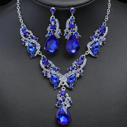 Elegant Alloy Necklace and Earring Set Wedding Party Jewelry