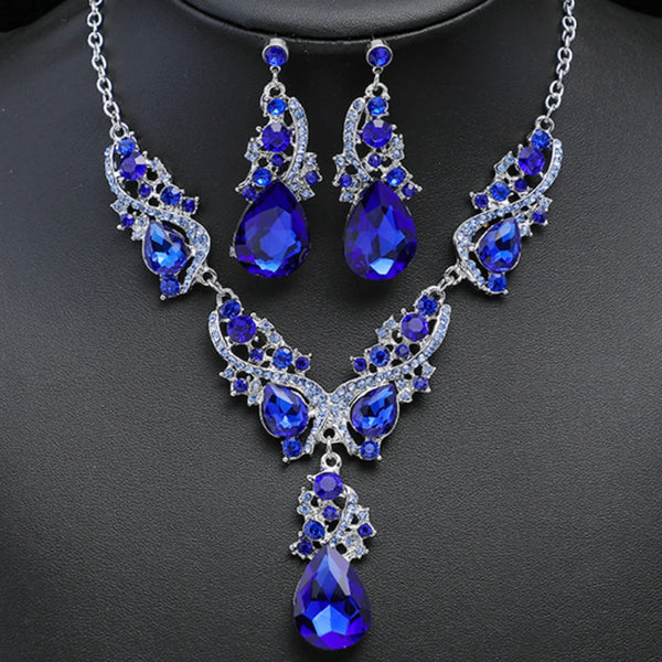 Elegant Alloy Necklace and Earring Set Wedding Party Jewelry