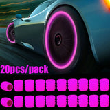 Luminous Tire Valve Caps Glow Wheel Stem Caps for Car & Bike