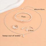 Elegant Water Drop Jewelry Set Necklace Earrings Bracelet Ring
