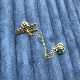 Crystal Bee Tassel Brooch Luxury Statement Pin